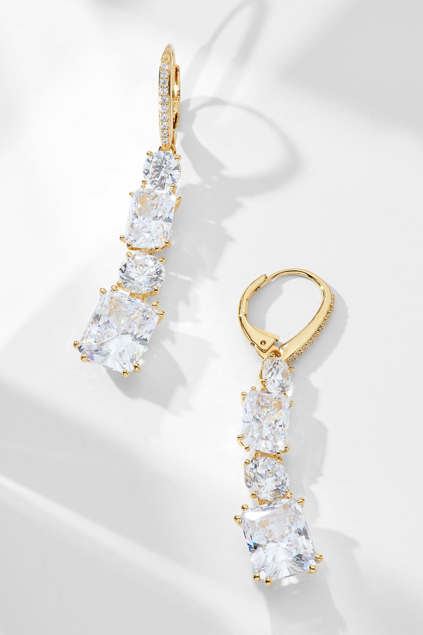 A LA CARTE MULTI DROP CZ LEVERBACK EARRINGS