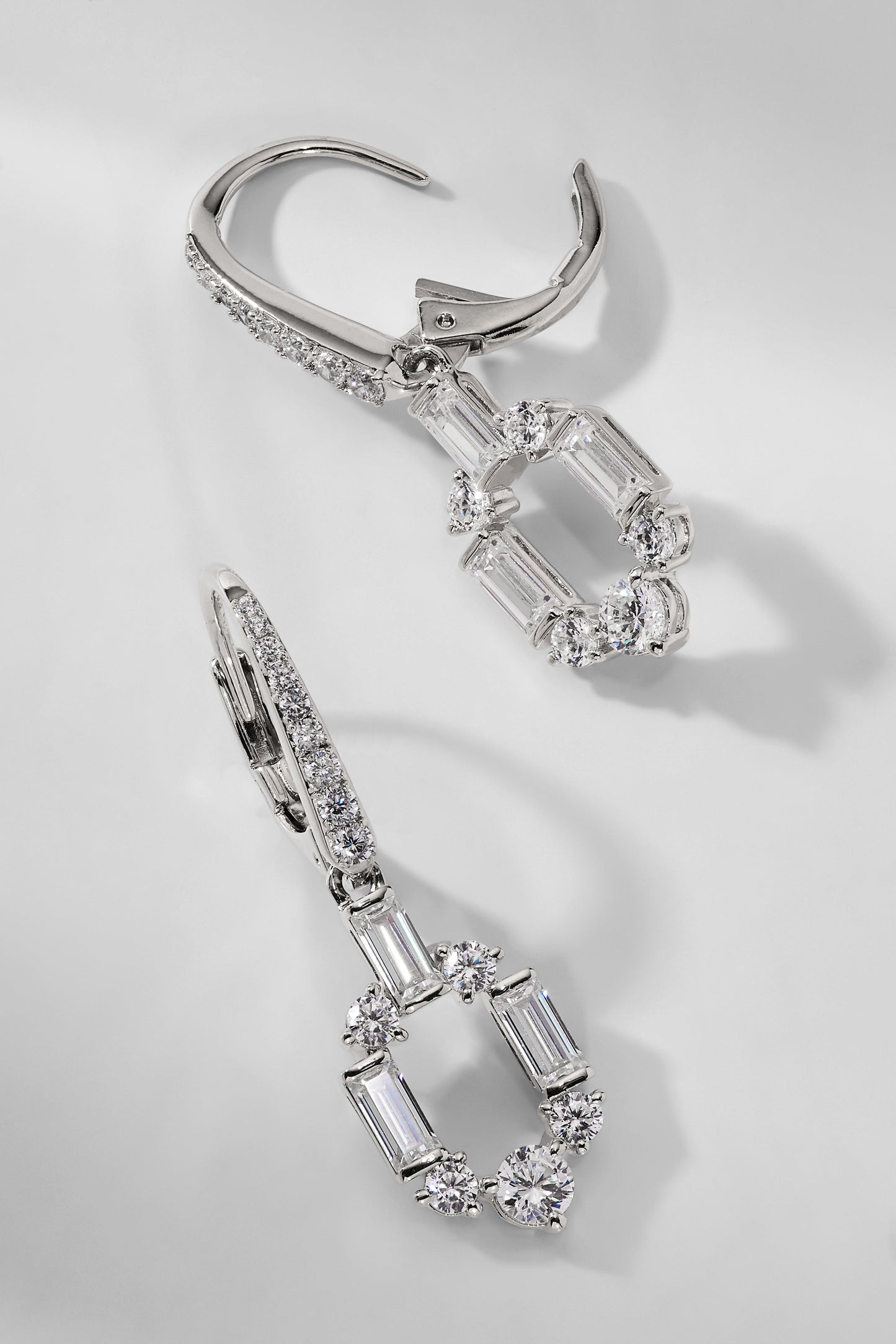 GWEN LINK CZ LEAVERBACK EARRINGS