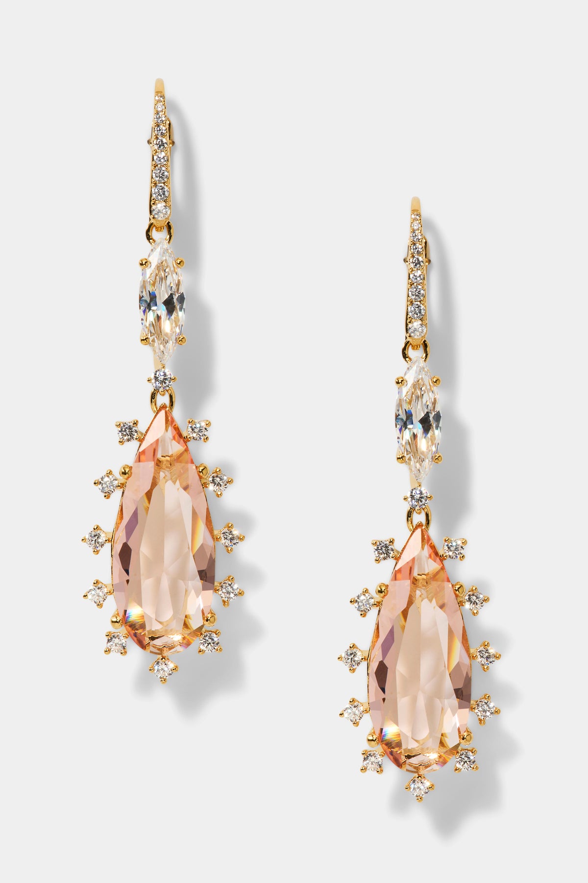 MOJITO PEACH PEAR DROP EARRINGS IN GOLD PLATING