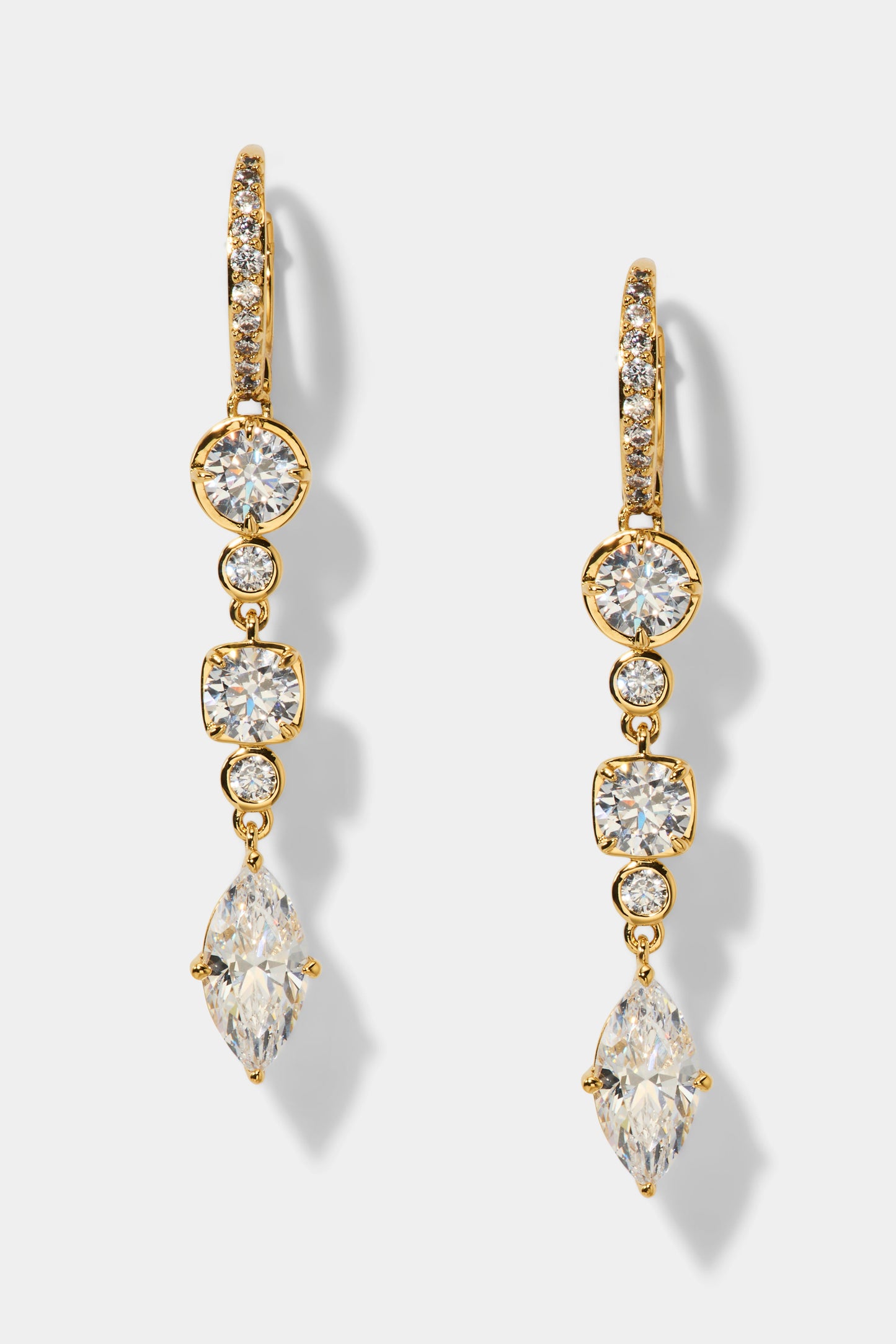DELANCEY LINEAR LEVERBACK EARRINGS IN GOLD PLATING