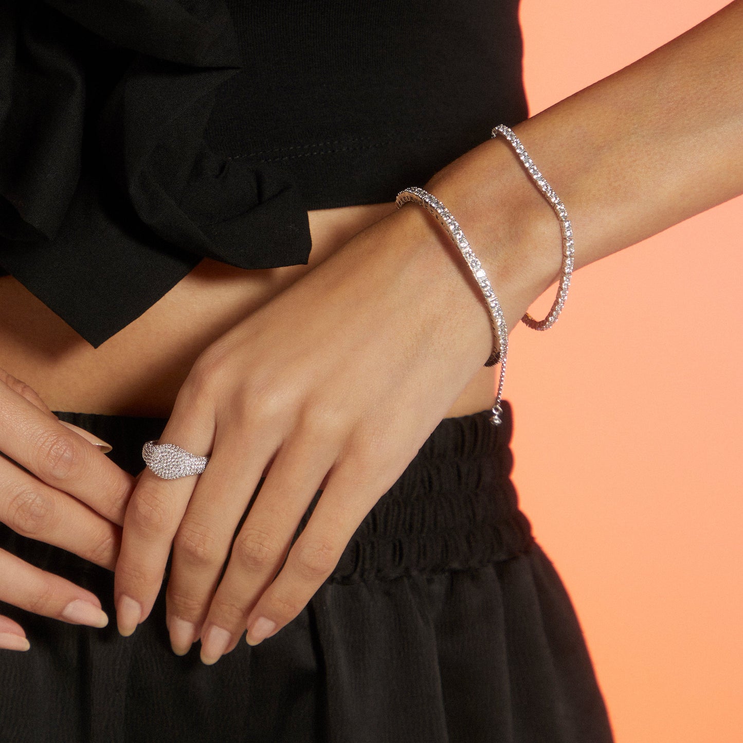 LOVE ALL ADJUSTABLE TENNIS BRACELET