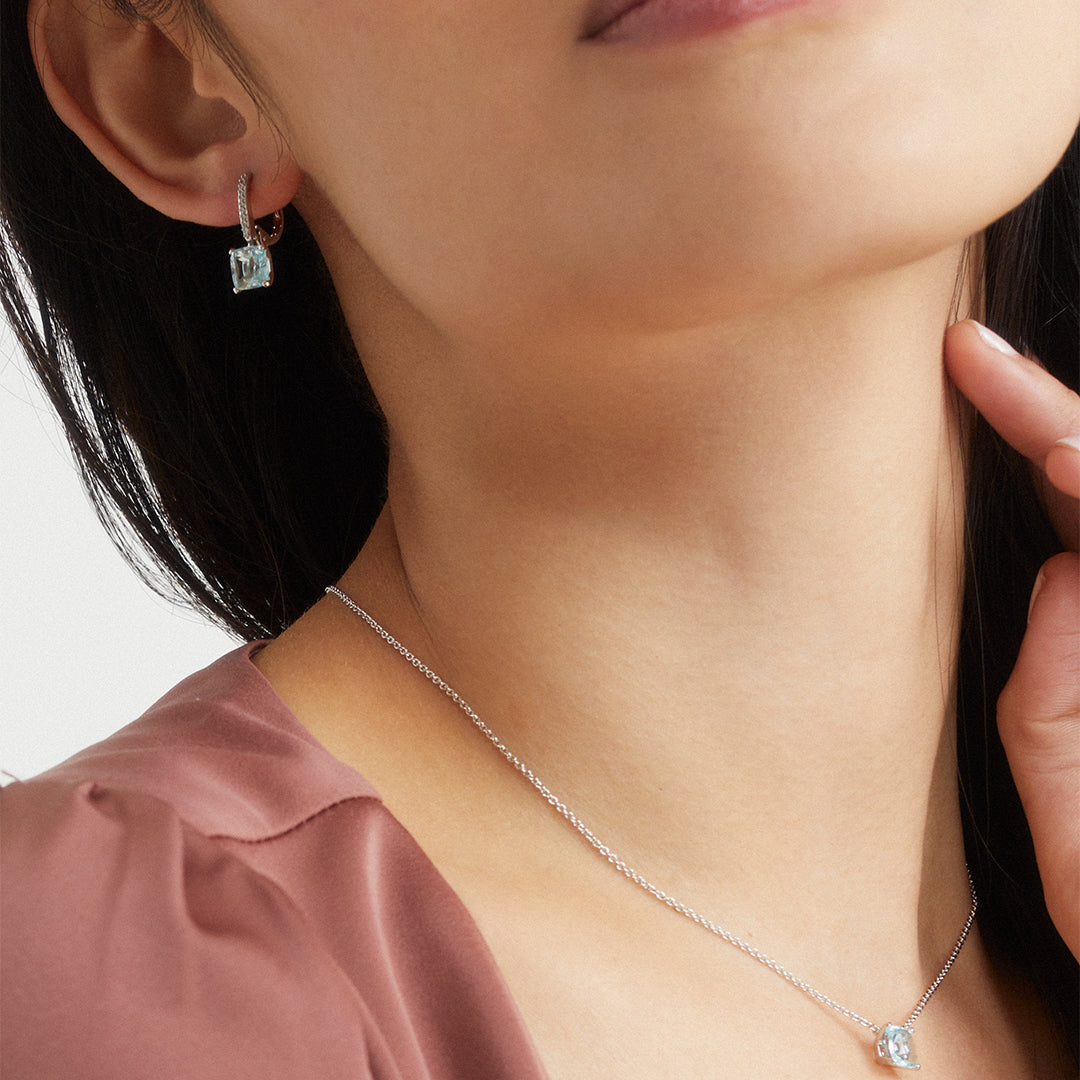 BRIDESMAIDS BLUE STONE NECKLACE AND EARRING SET