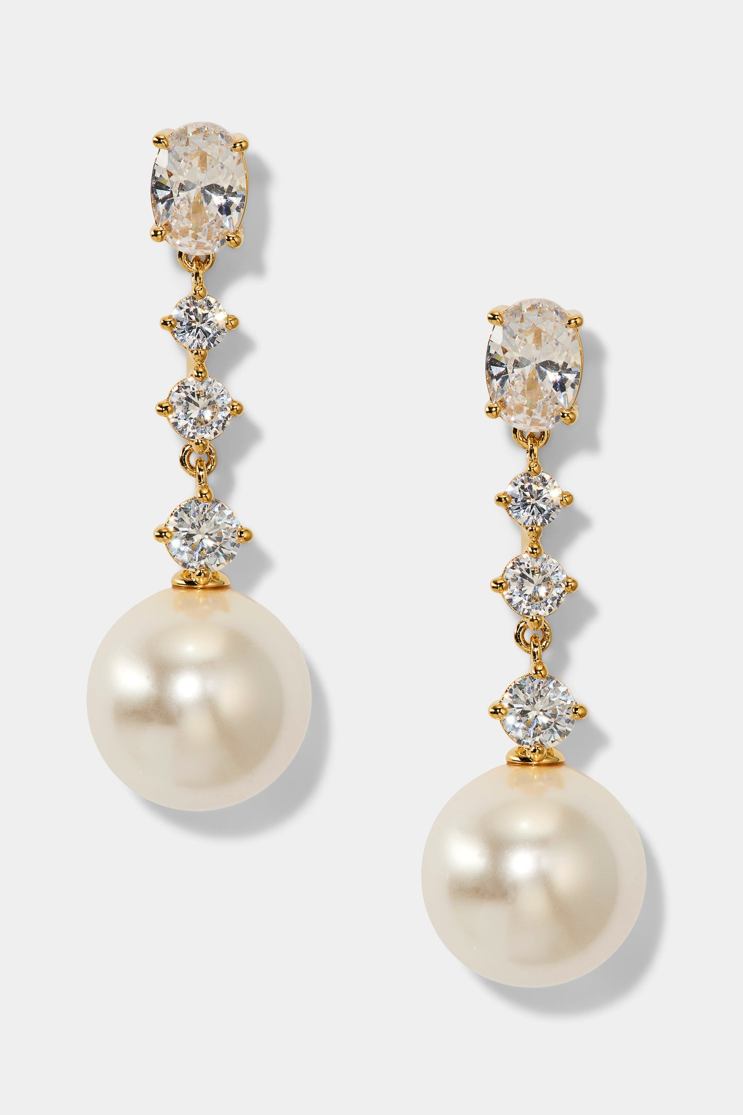 UNDER THE SEA PEARL LINEAR EARRINGS IN GOLD PLATING