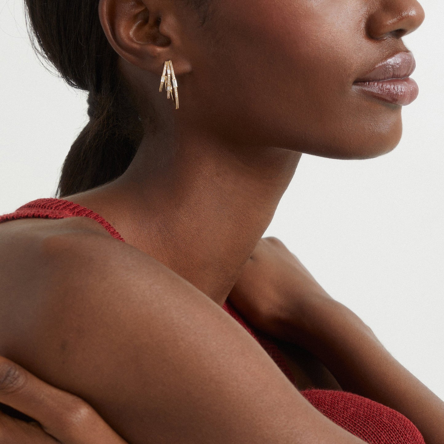 TRIPLE HOOP CZ EARRINGS