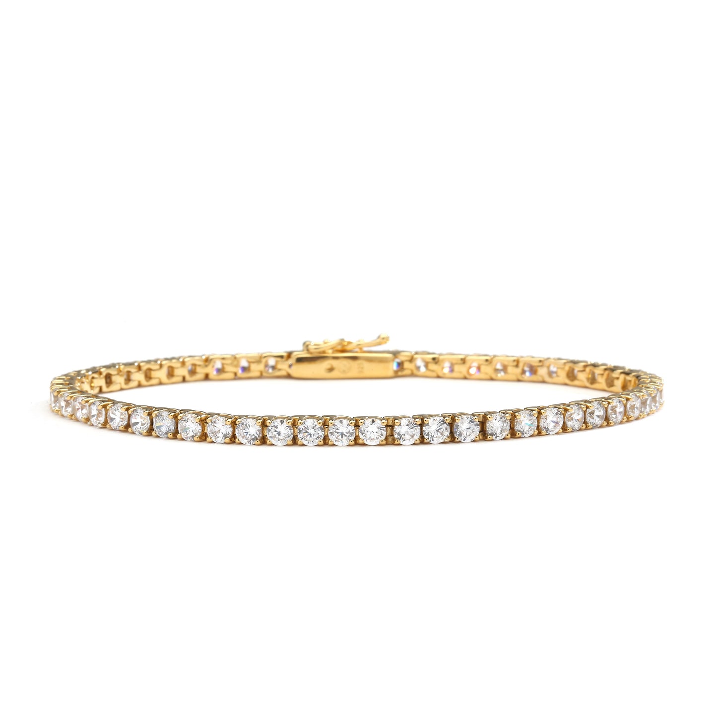 nadri 18k gold plated sterling silver cz tennis bracelet 7.25" medium