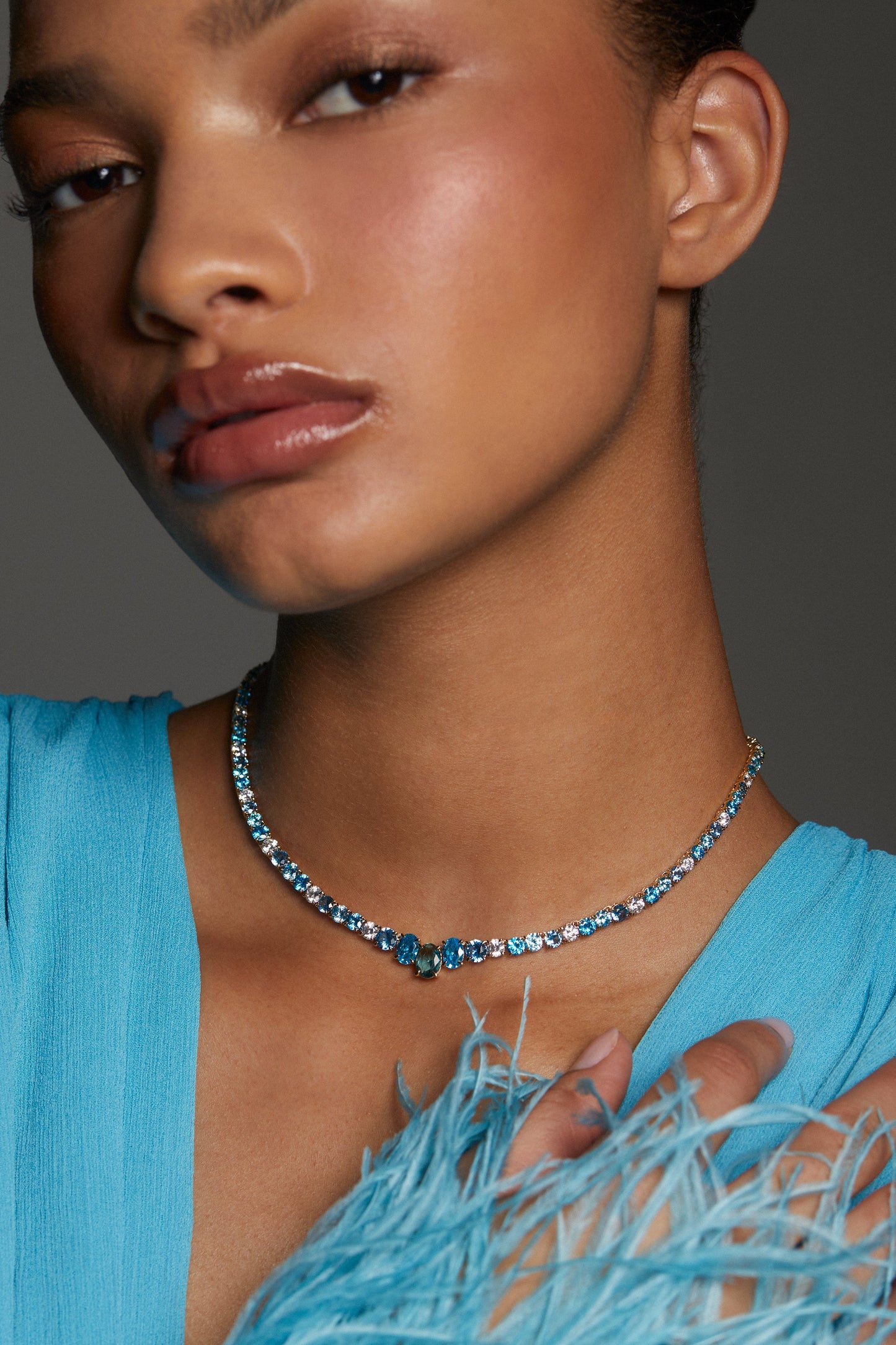 STELLAR MULTI STONE SLIDER COLLAR NECKLACE