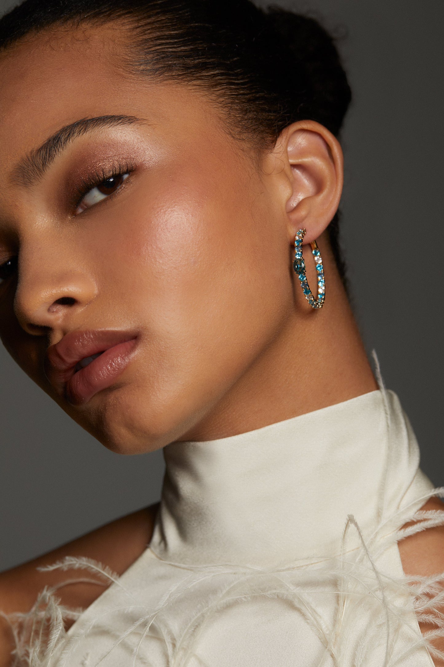 STELLAR MULTI STONE HOOP EARRINGS