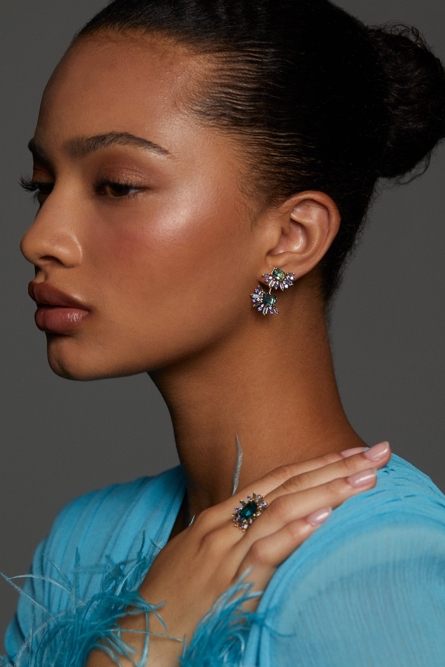 STELLAR HALO MULTI STONE JACKET EARRINGS