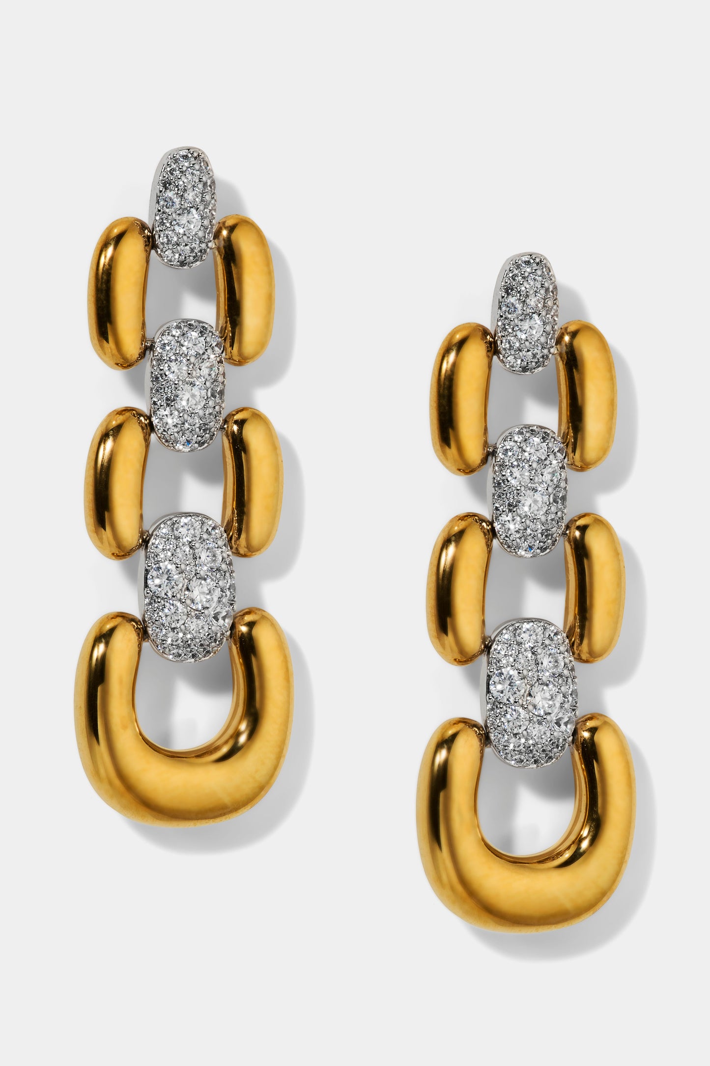 EDIE LINEAR EARRINGS IN GOLD AND RHODIUM PLATING