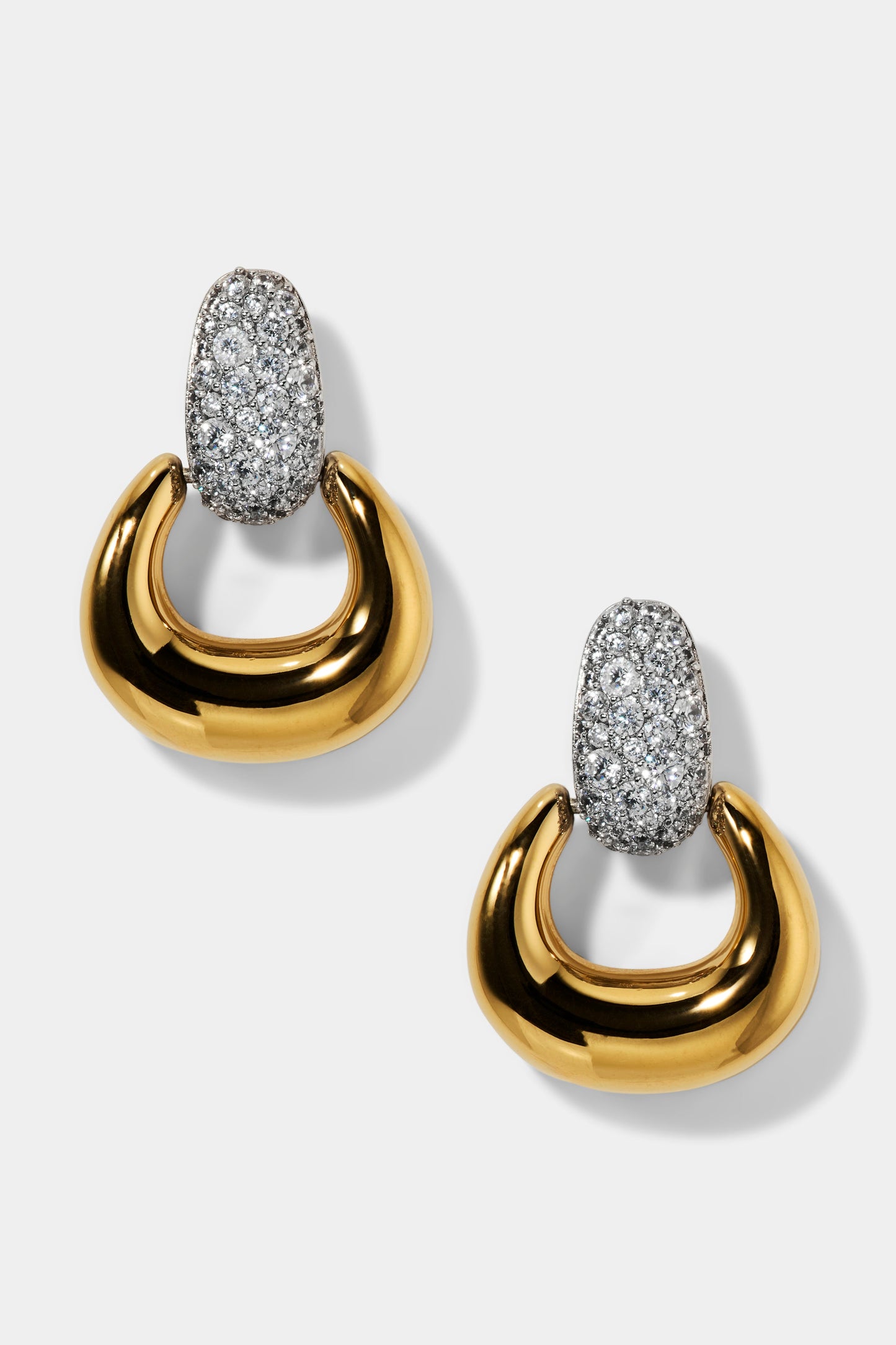 EDIE DOOR KNOCKER EARRINGS IN GOLD AND RHODIUM PLATING