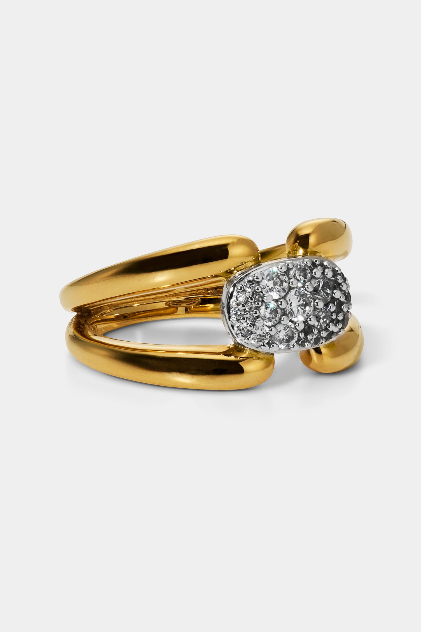 EDIE RING IN GOLD AND RHODIUM PLATING