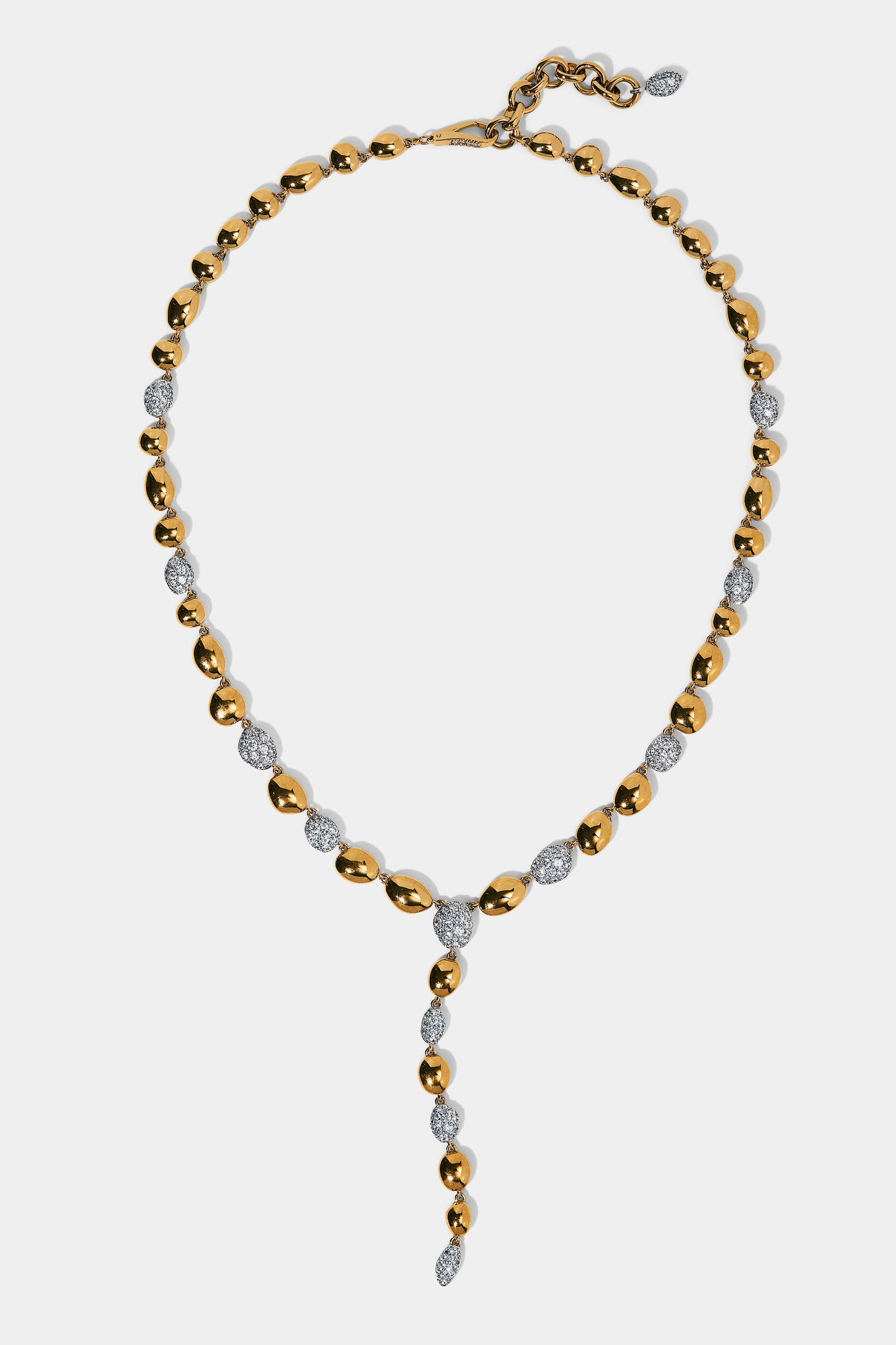 PEBBLES Y NECKLACE IN GOLD AND RHODIUM PLATING
