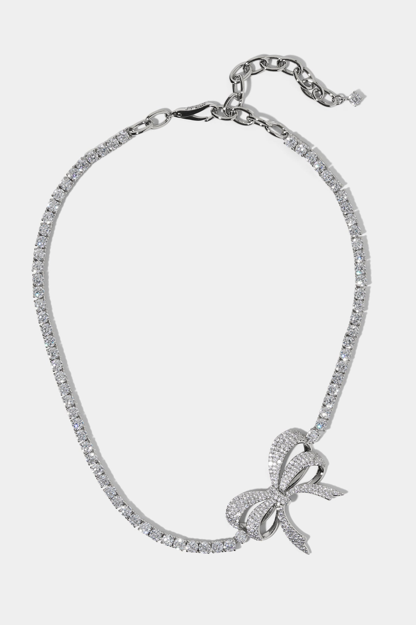 EROS BOW CHOKER NECKLACE IN RHODIUM PLATING