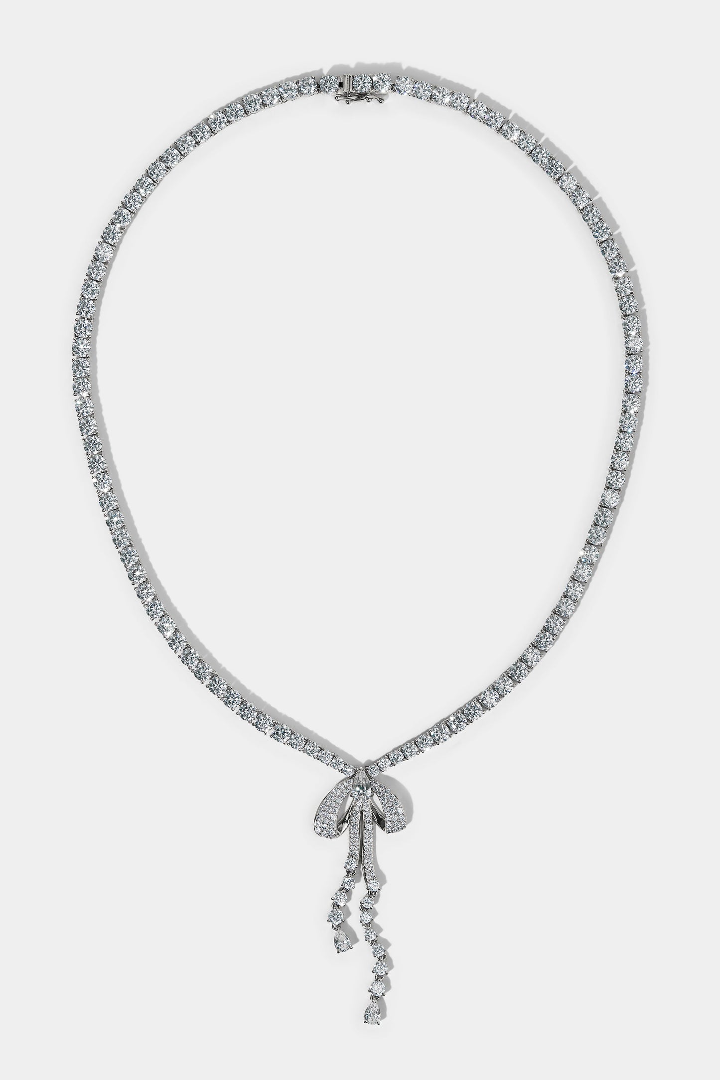 EROS BOW TENNIS NECKLACE IN RHODIUM PLATING