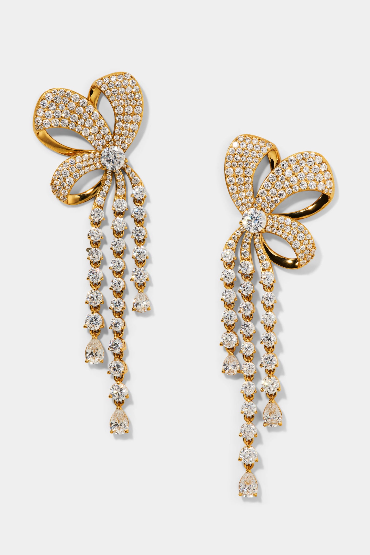 EROS RIBBON CHANDELIER EARRINGS IN GOLD PLATING
