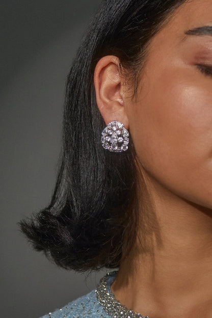 HALLE CZ BUTTON EARRINGS