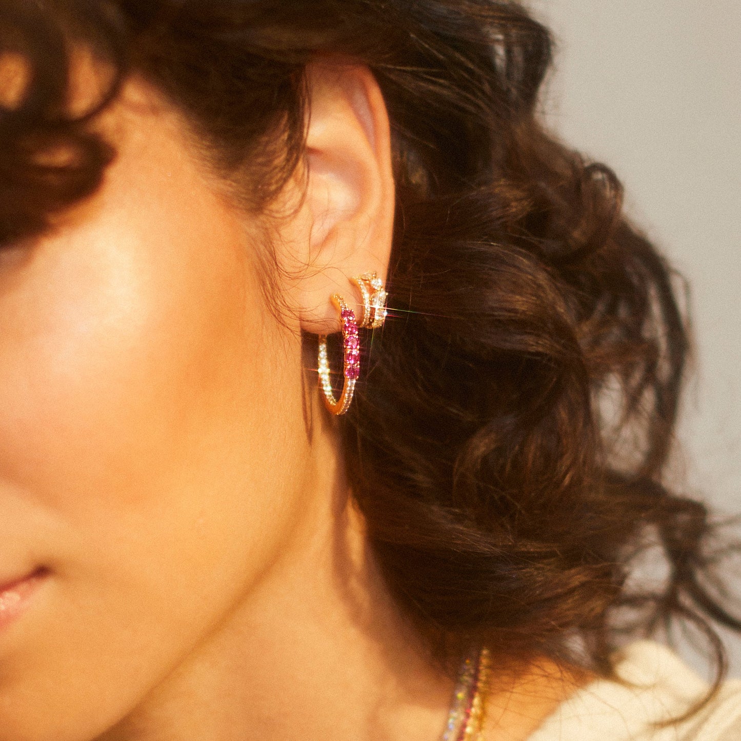 LOVE ALL DOUBLE HOOP EARRINGS