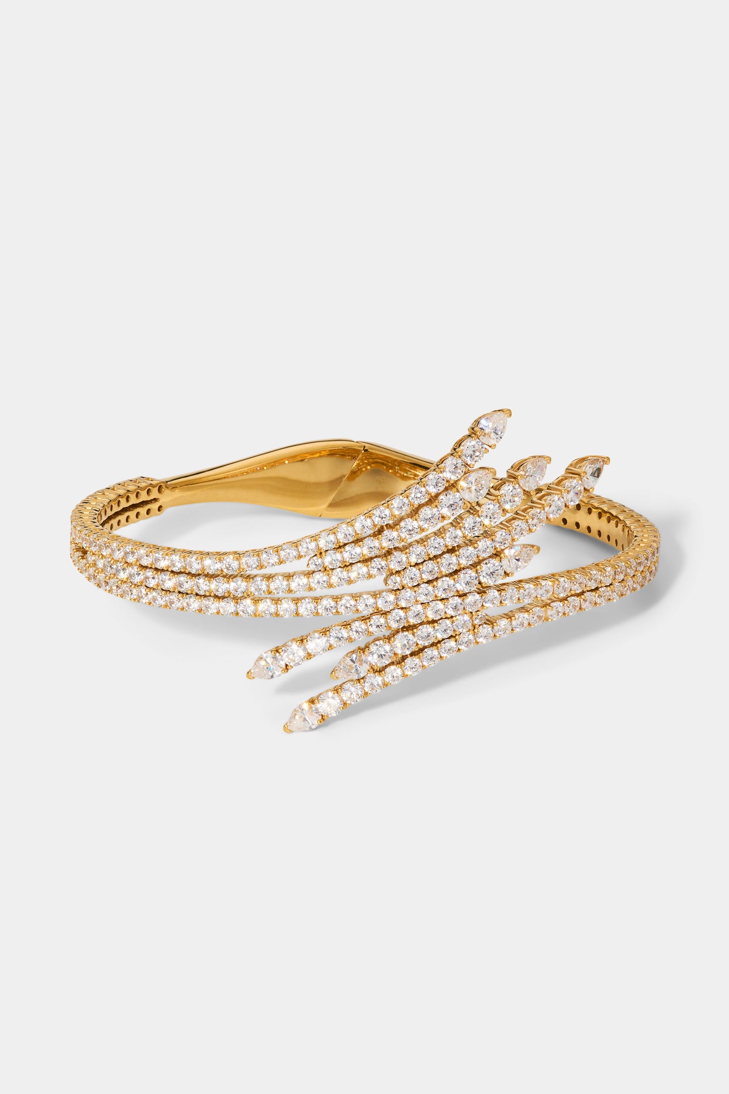 DIVA FAN HINGE CUFF IN GOLD PLATING