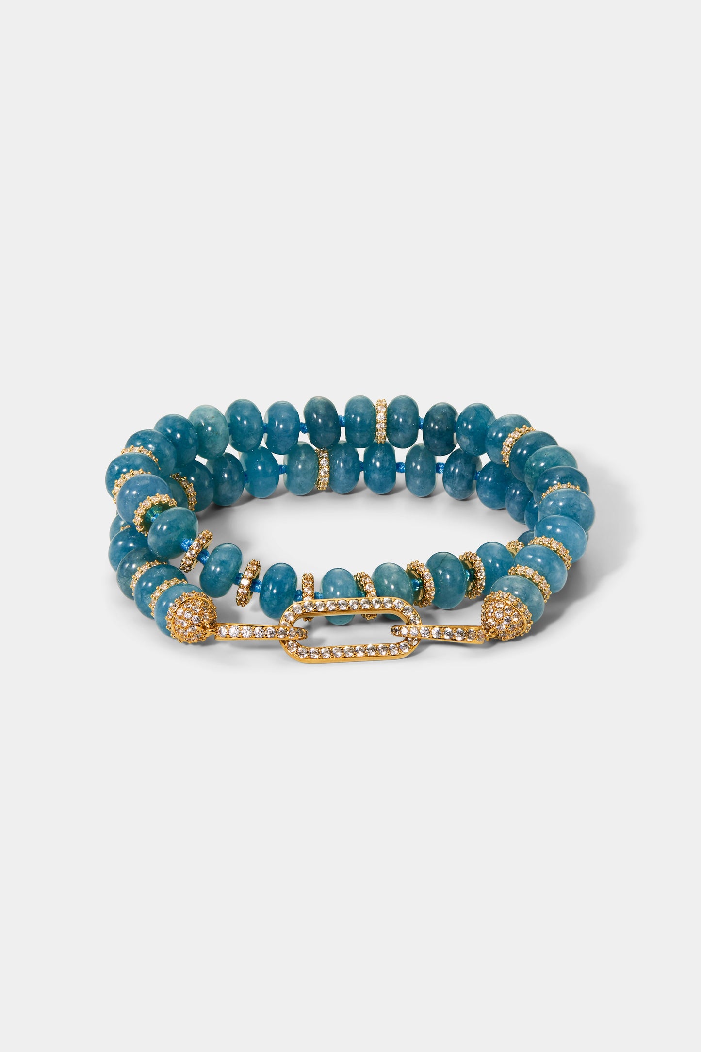 BOUJEE BEADS BLUE BRACELET IN GOLD PLATING
