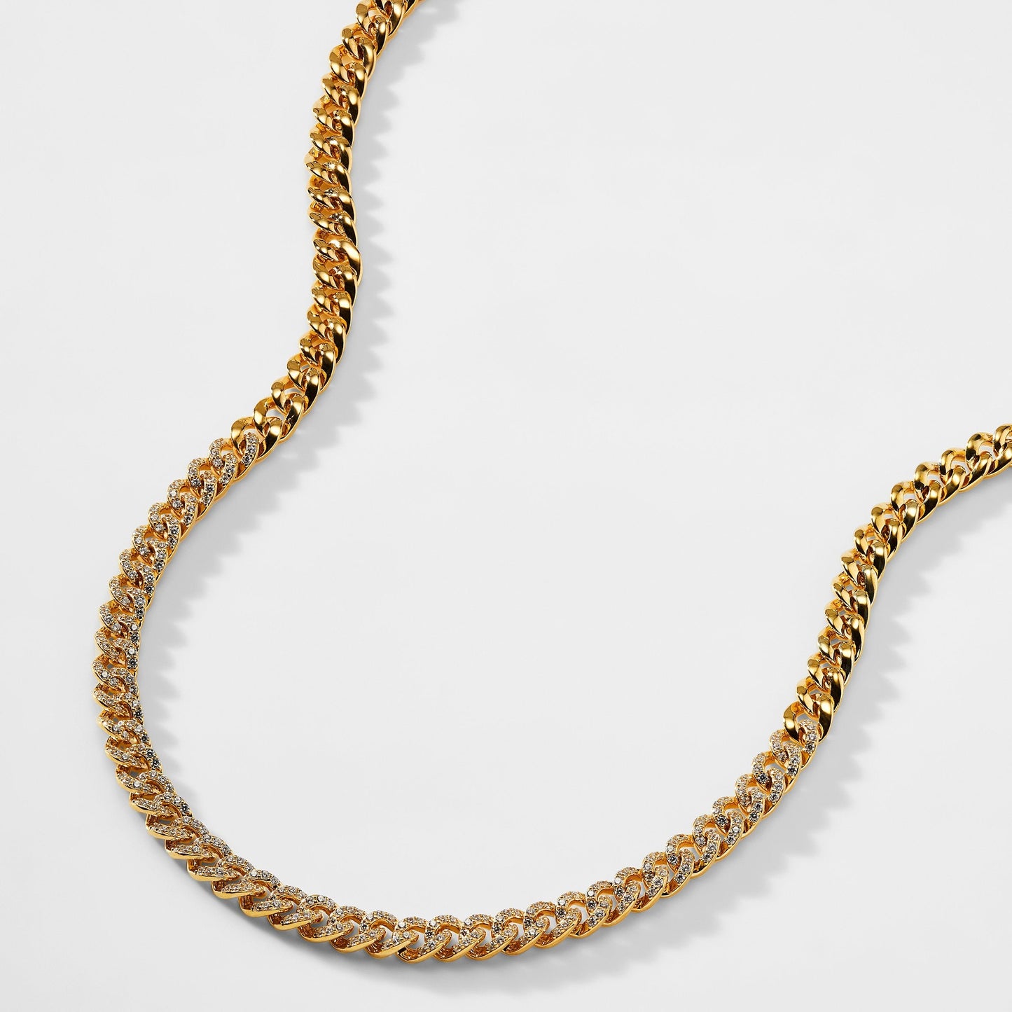 BILLIE STERLING SILVER CURB CHAIN COLLAR NECKLACE