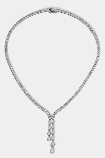 WILLOW ROUND CZ TENNIS DOUBLE DROP Y NECKLACE