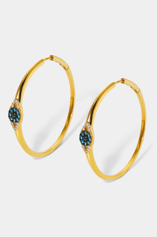 EYE SEA YOU EVIL EYE HOOP EARRINGS