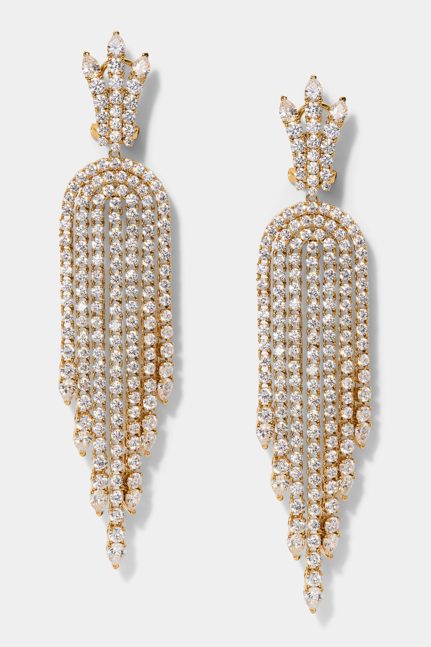 DIVA FRINGE CHANDELIER EARRINGS IN GOLD PLATING