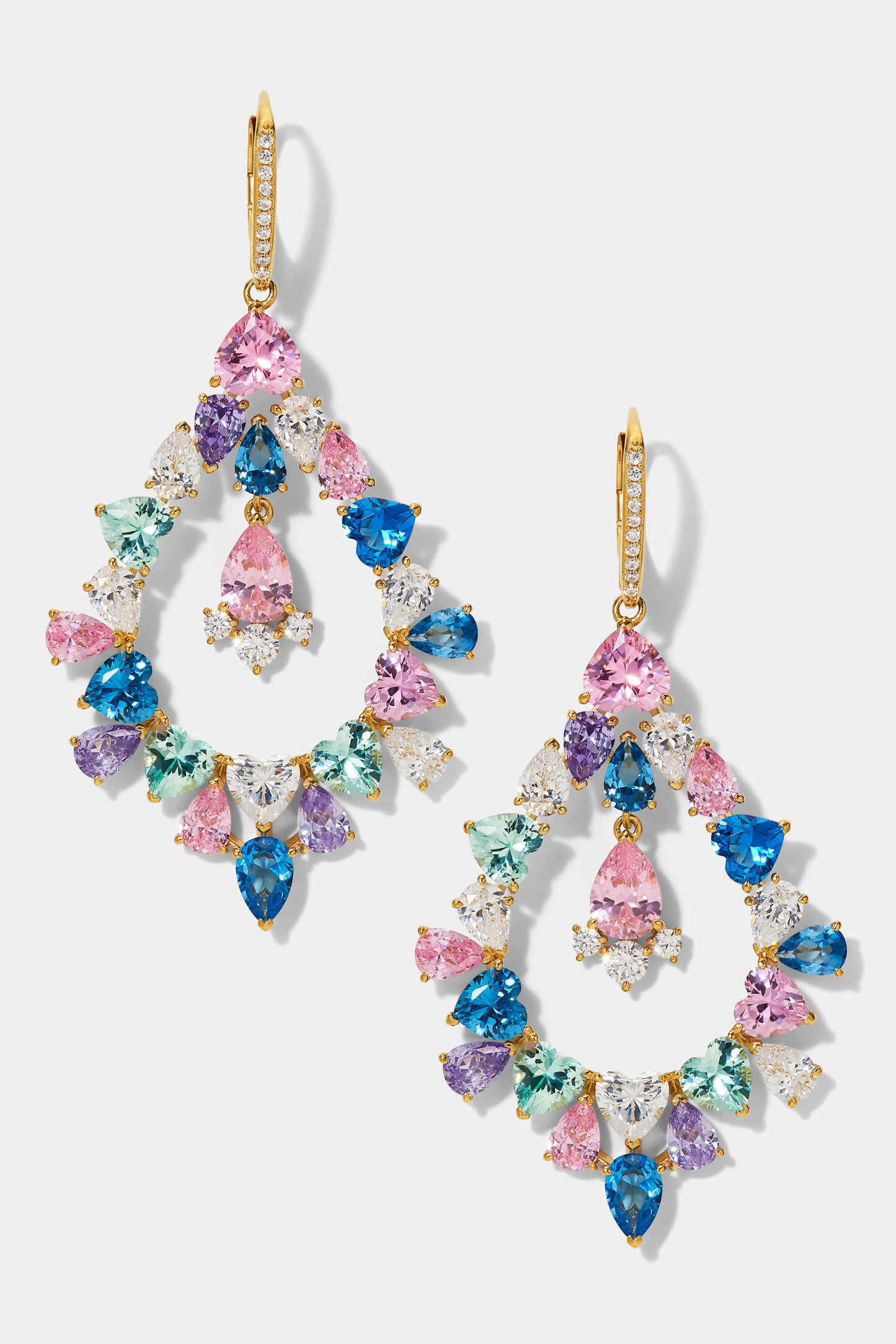 EAR CANDY MULTI-COLOR LEVERBACK DROP EARRINGS