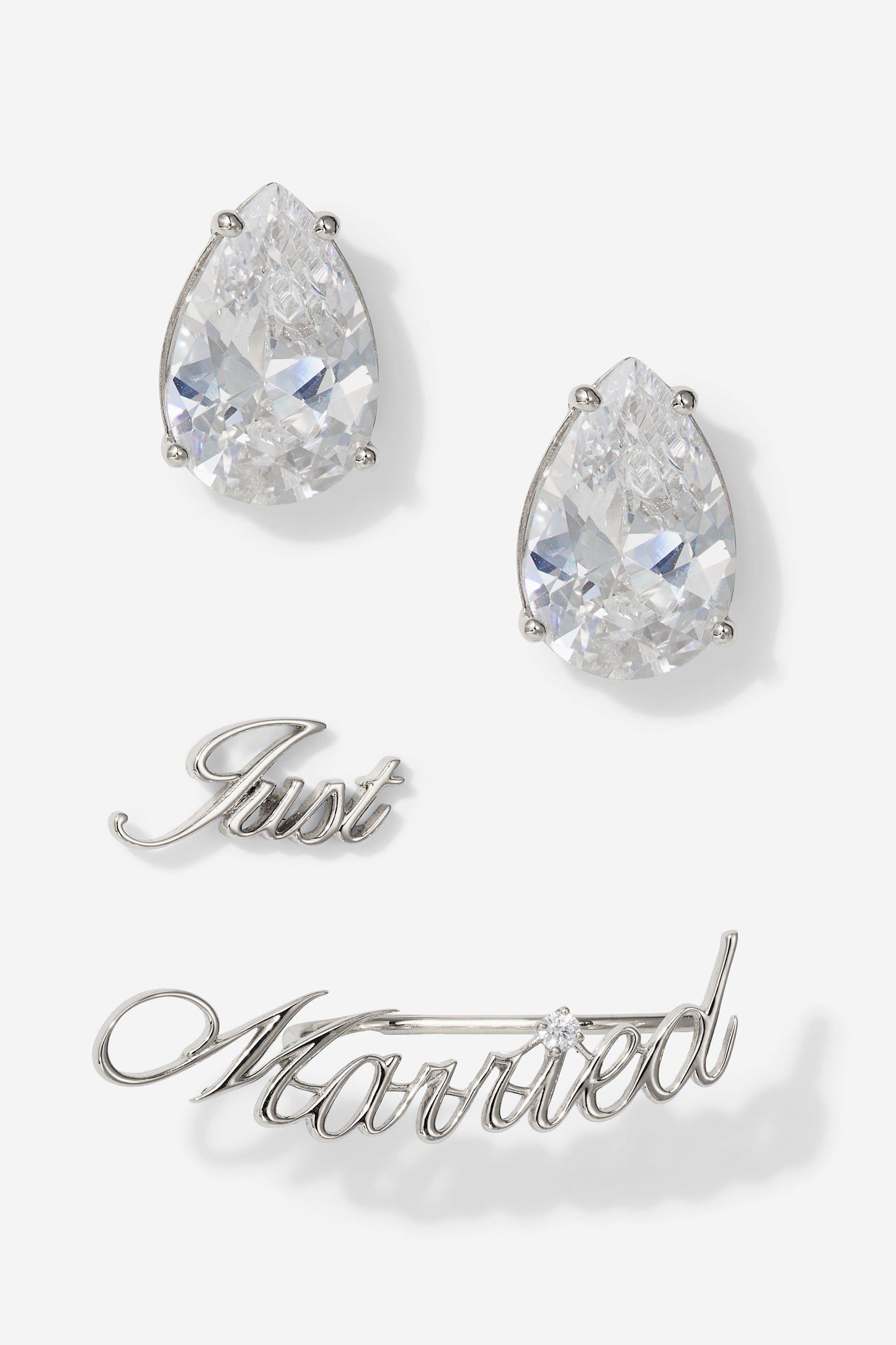 BRIDE JUST MARRIED SET OF EARRINGS