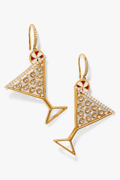 HOLI-DAZE PEPPERMINT MARTINI DROP EARRINGS