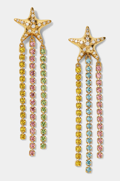 AJOA OCEAN BUBBLE MULTI-COLOR CZ STARFISH EARRINGS