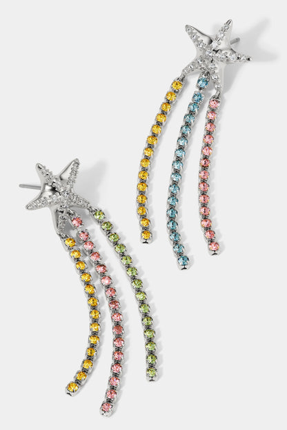 AJOA OCEAN BUBBLE MULTI-COLOR CZ STARFISH EARRINGS