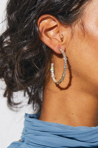 MATCHPOINT LARGE CZ C HOOP EARRINGS