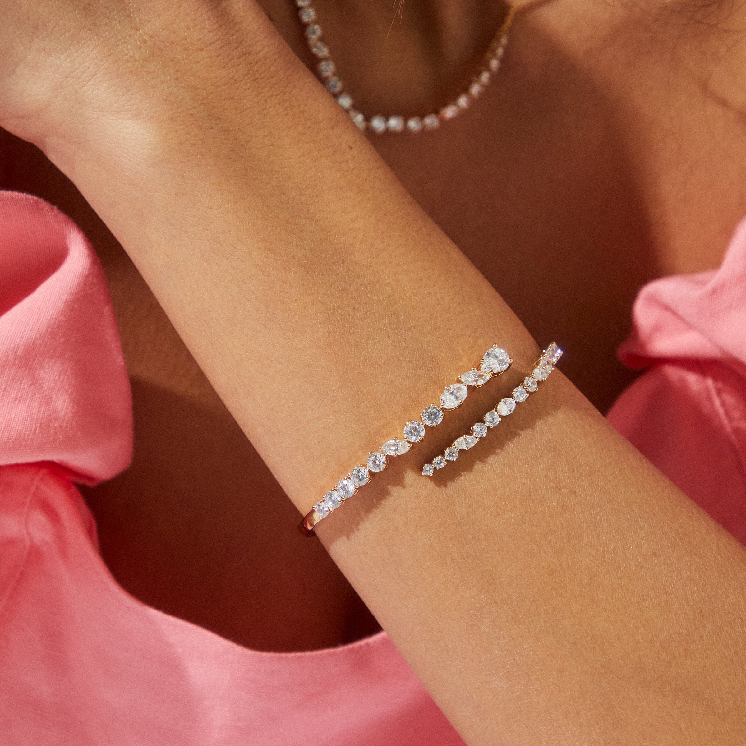 FLUTTER BYPASS CZ CUFF BRACELET NADRI Wholesale