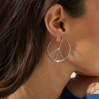 AJOA PEACE HOOP EARRINGS