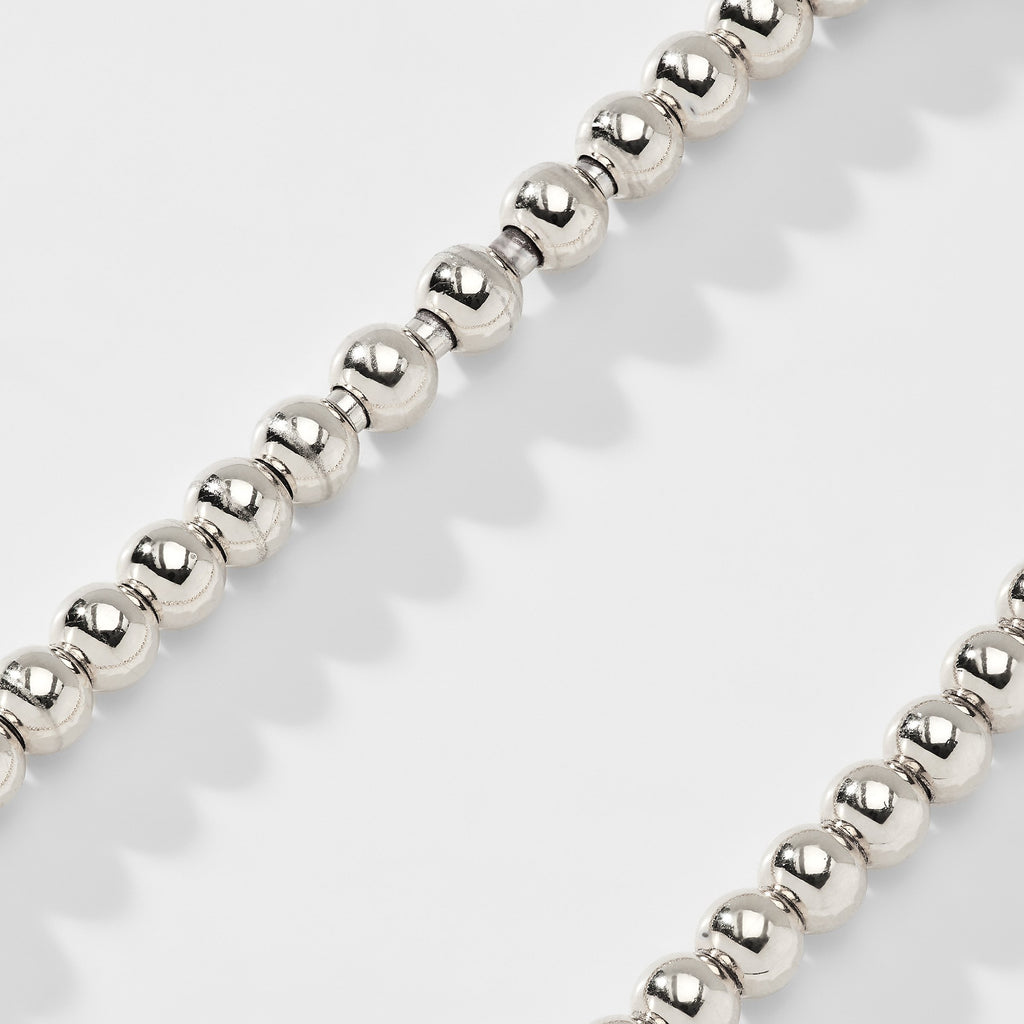 PAVE T BAR BEADED METAL STRETCH BRACELET