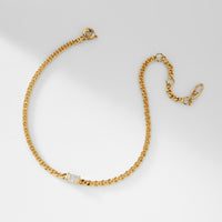 ZOE CZ MINI CURB CHAIN LINE BRACELET