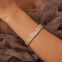 TENNIS ANYONE PINK EMERALD CUT HINGED BRACELET