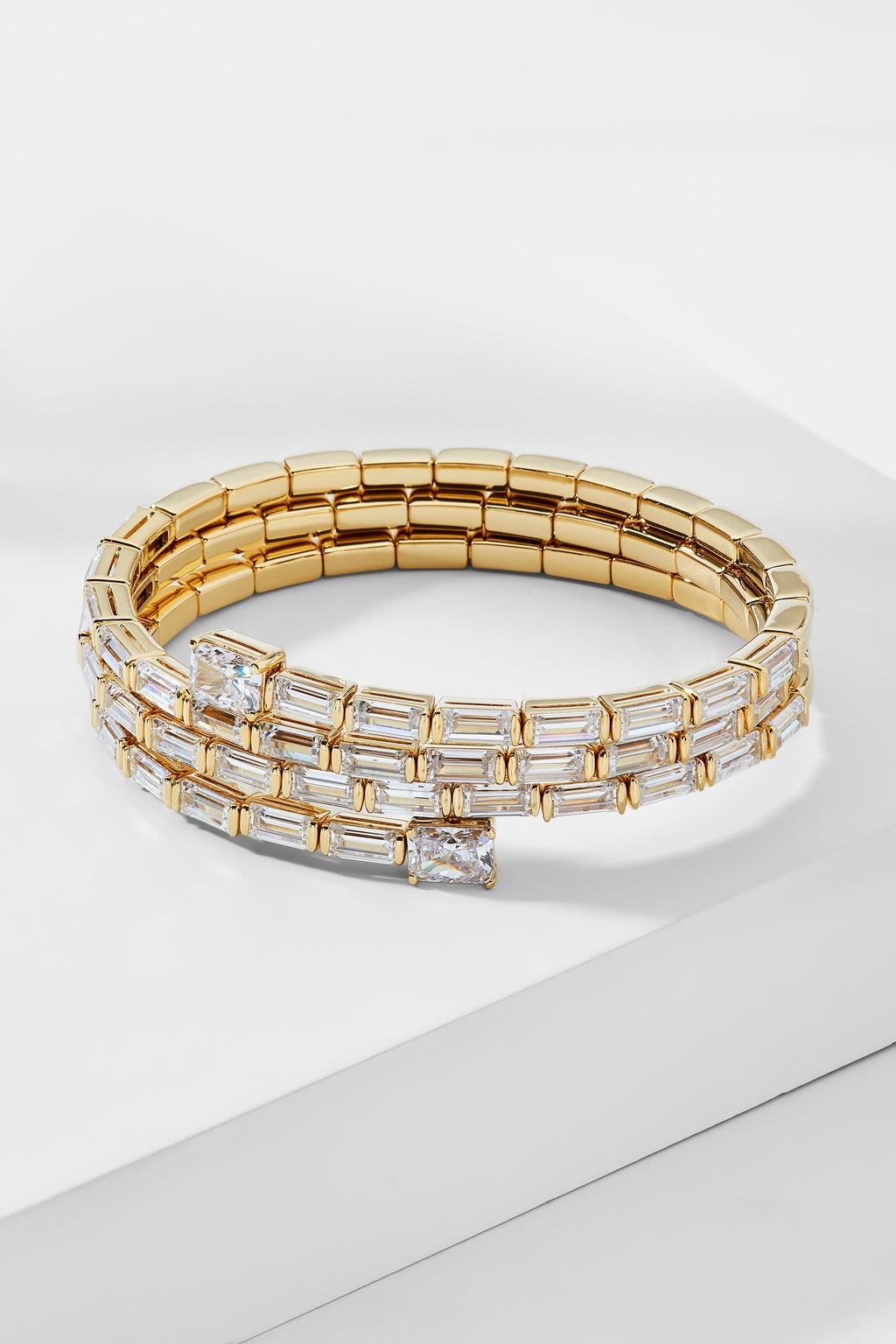 THAT'S A WRAP BAGUETTE CZ COIL BRACELET