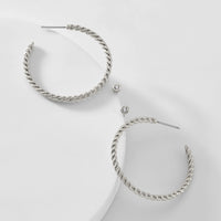 GOLDEN LARGE TWISTED HOOP AND STUD SET OF EARRINGS