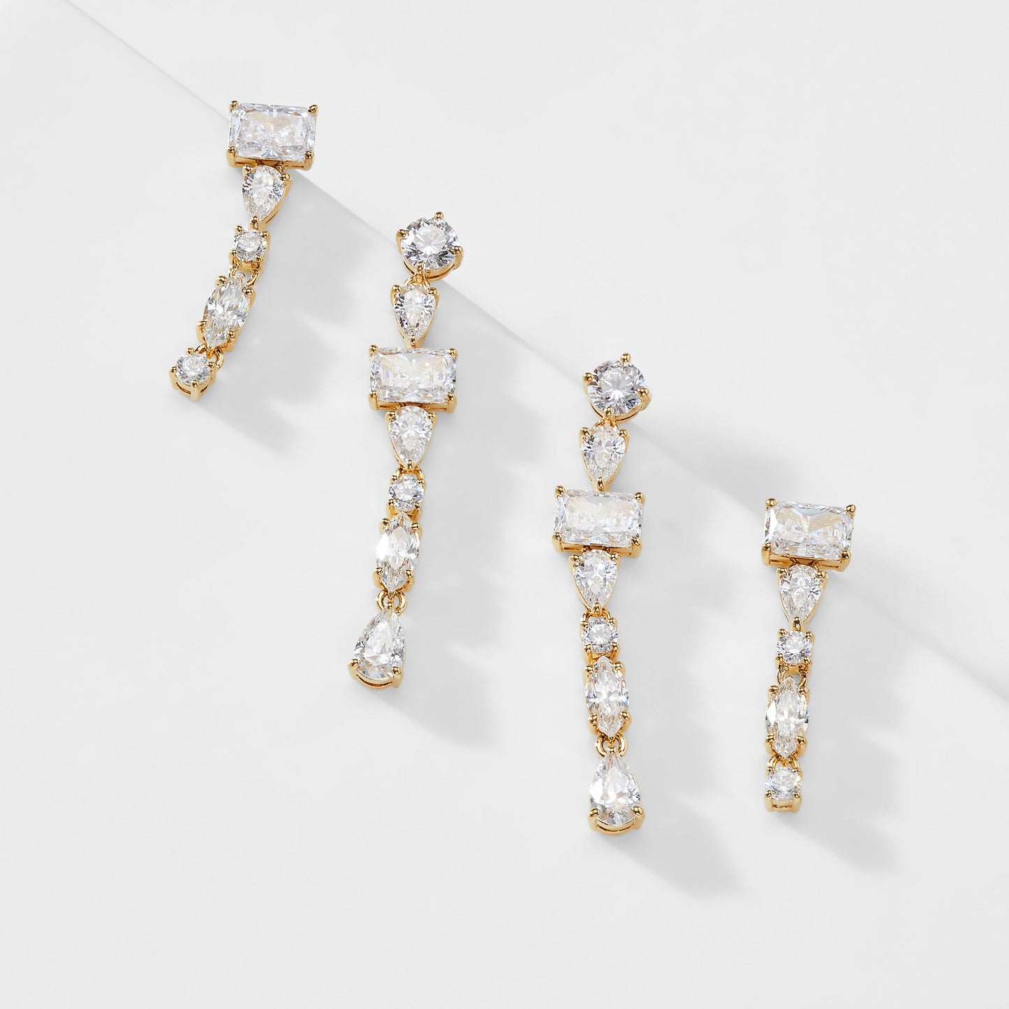 RSVP CZ LINEAR SET OF EARRINGS