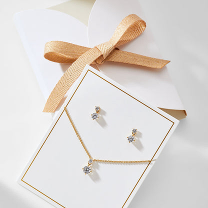 BRIDESMAIDS SOLITAIRE PENDANT AND EARRING SET