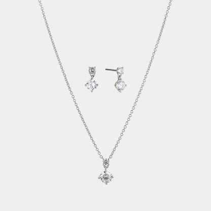 BRIDESMAIDS SOLITAIRE PENDANT AND EARRING SET