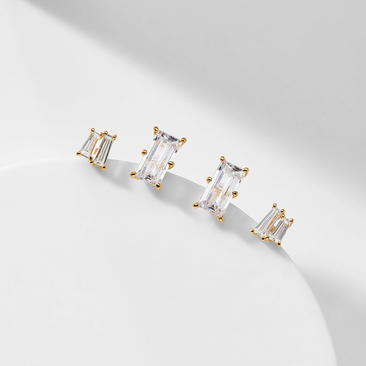 CHATEAU BAGUETTE CZ STUD SET OF EARRINGS
