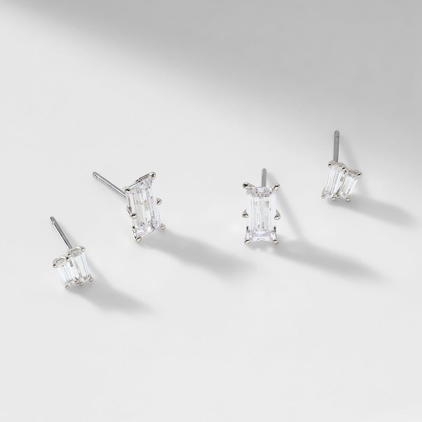 CHATEAU BAGUETTE CZ STUD SET OF EARRINGS