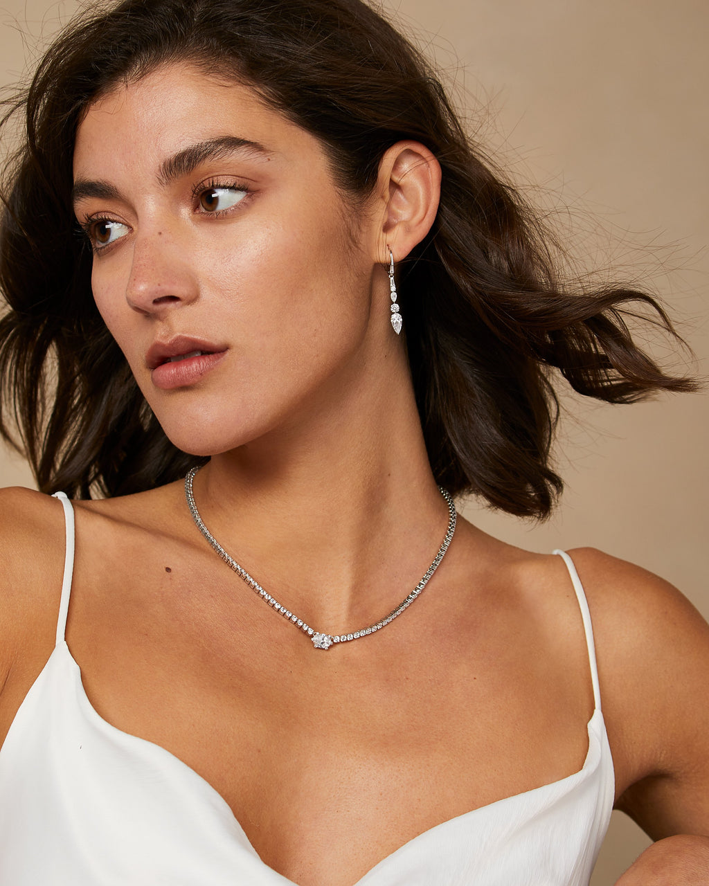 OVAL CZ ACCENT TENNIS NECKLACE