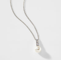 CAMILA PEARL AND CZ DROP NECKLACE