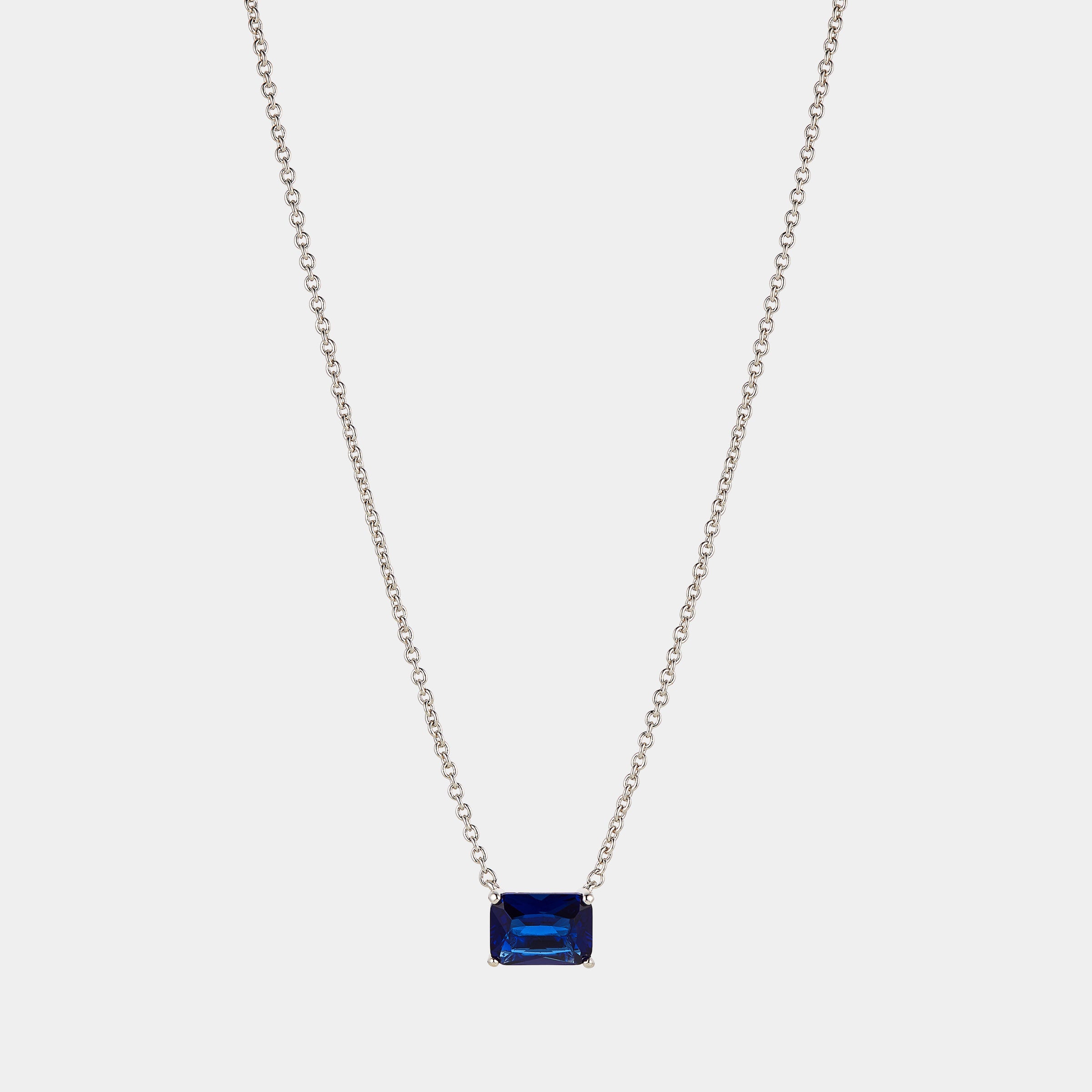 Large Sapphire Necklace, September Birthstone Necklace – Huiyi Tan