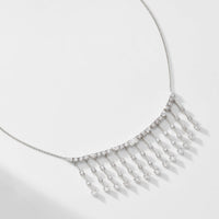RSVP CZ FRINGE STATEMENT NECKLACE
