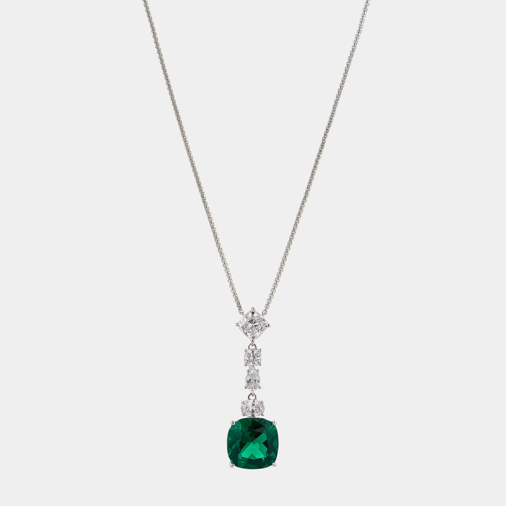 SHINE ON GREEN CZ Y NECKLACE